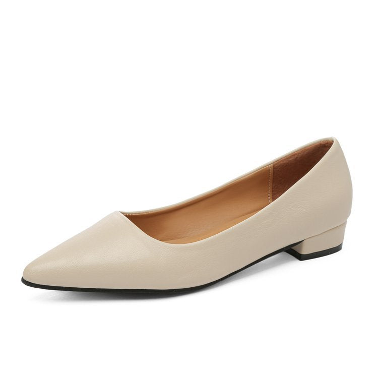 Damen elegante spitze Ballerinas mit bequemem Blockabsatz Drune