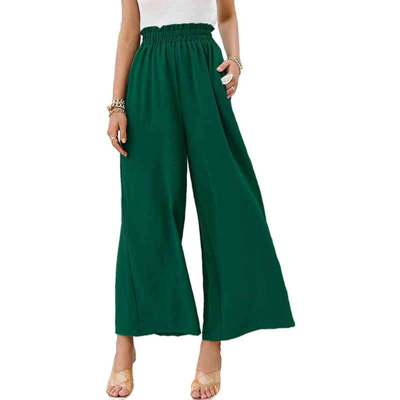 Damen Weite Palazzo-Hose mit elastischem Bund Drune
