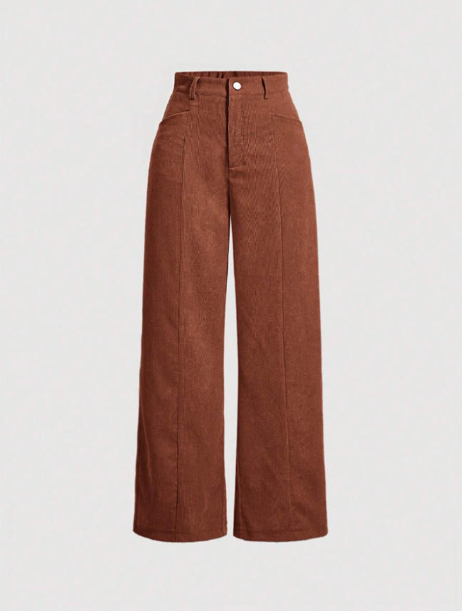 Damen weite High-Waist-Hosen Drune