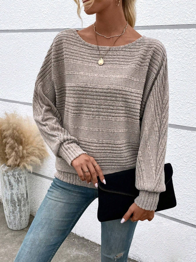 Damen Komfortabler Strickpullover Drune
