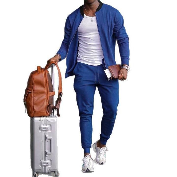 Herren nan sportives Freizeitset mit Bomberjacke und tapered Jogginghose aus Baumwollmix Drune