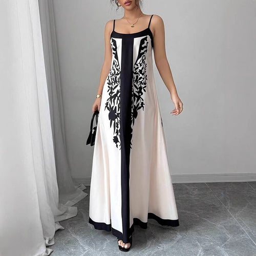 Damen Maxikleid mit floralem Design und seitlichen Schlitzen Drune