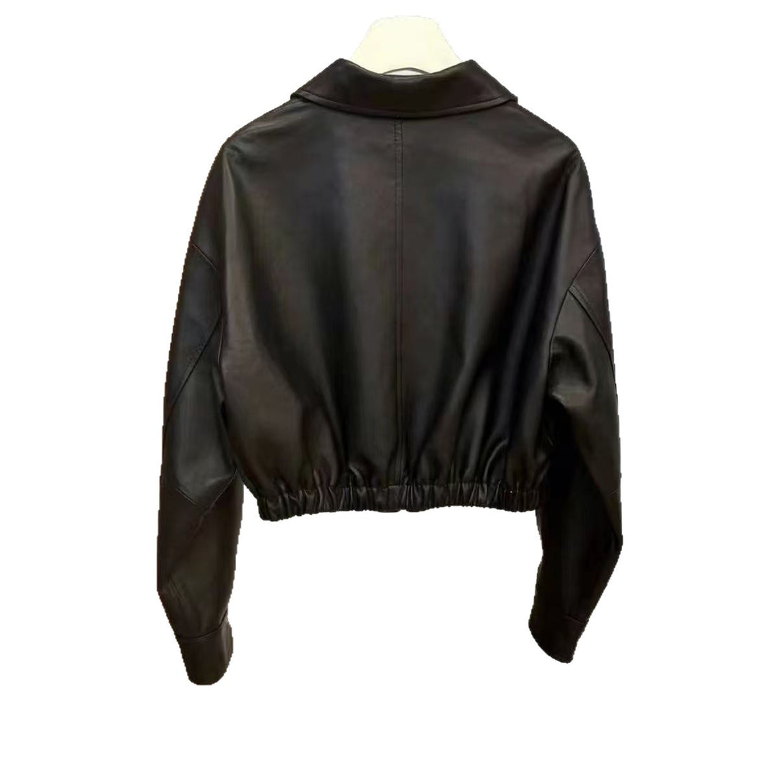 Damen elegante Lederjacke Drune