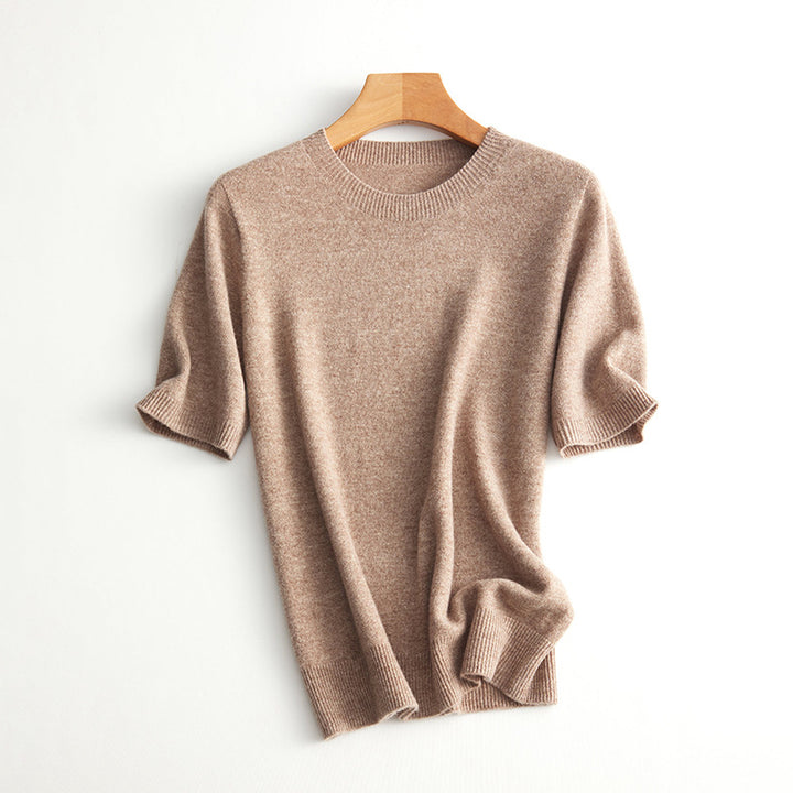 Damen Kurzarm Cashmere-Mix Pullover Drune