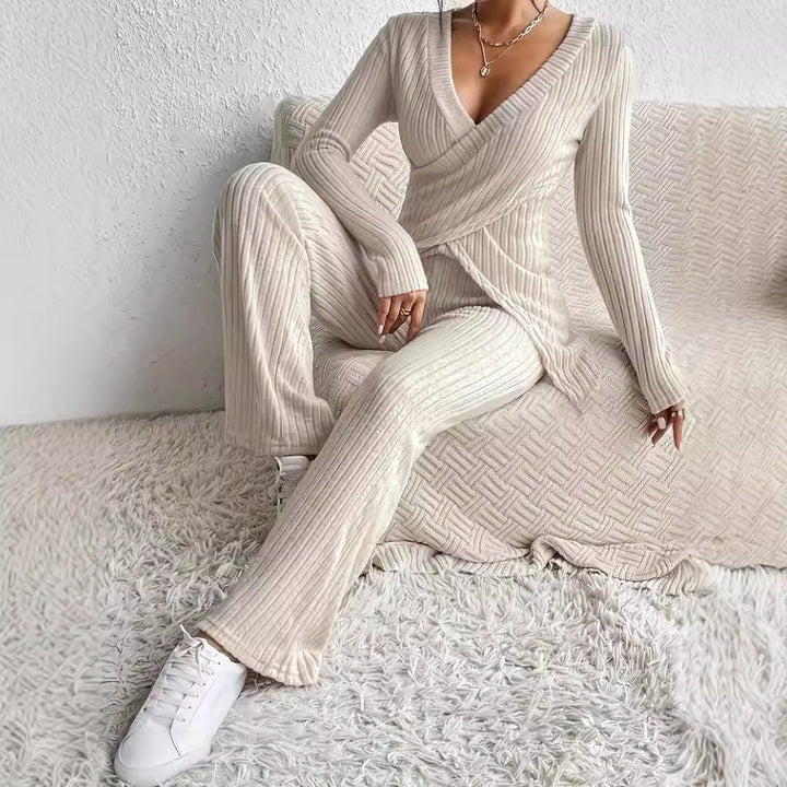 Damen zeitloses Strick-Loungeanzug Drune