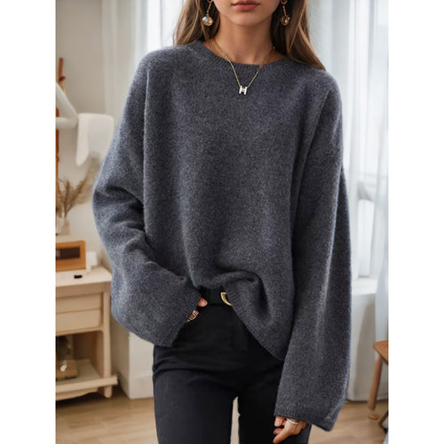 Damen Bequemer Strickpullover mit lässigem Schnitt und weitem Arm Drune