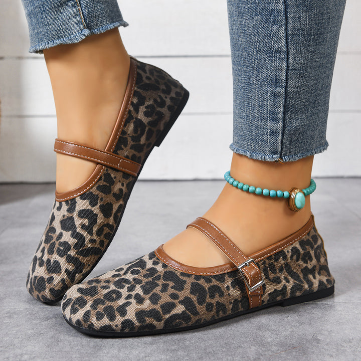 Damen nan flache Mary-Jane Ballerinas mit verstellbarem Riemchen und gepolsterter Komfortinnensohle Drune