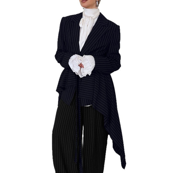 Damen Elegante taillierte Blazerjacke mit asymmetrischem Schnitt und Gürtel Drune