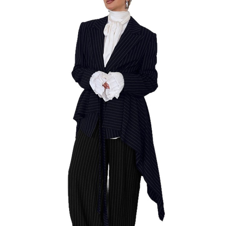 Damen Elegante taillierte Blazerjacke mit asymmetrischem Schnitt und Gürtel Drune