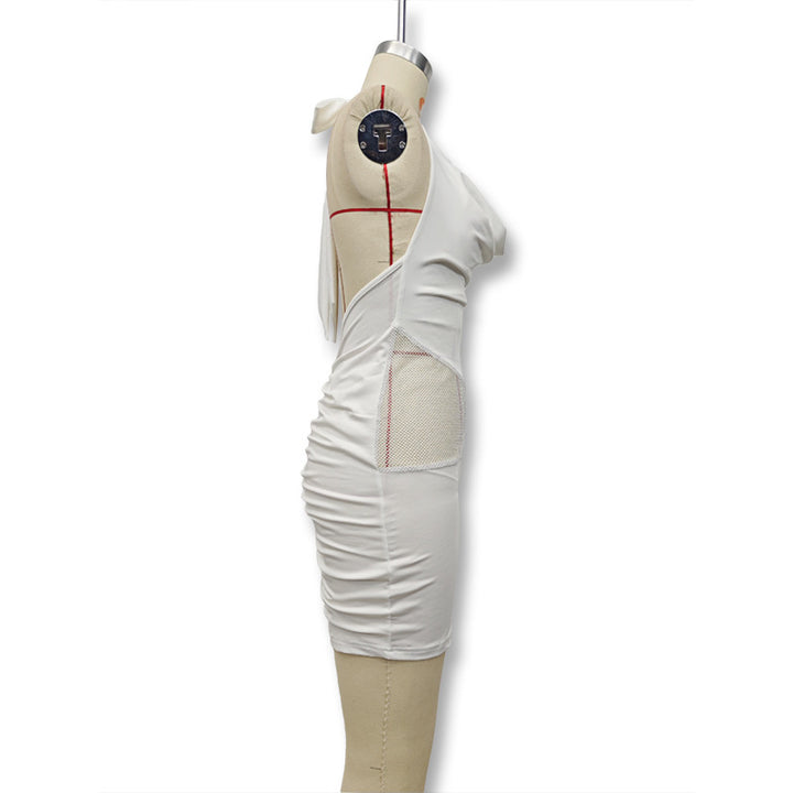 Damen Figurbetontes Minikleid mit elegantem Neckholder und raffinierter Drapierung Drune