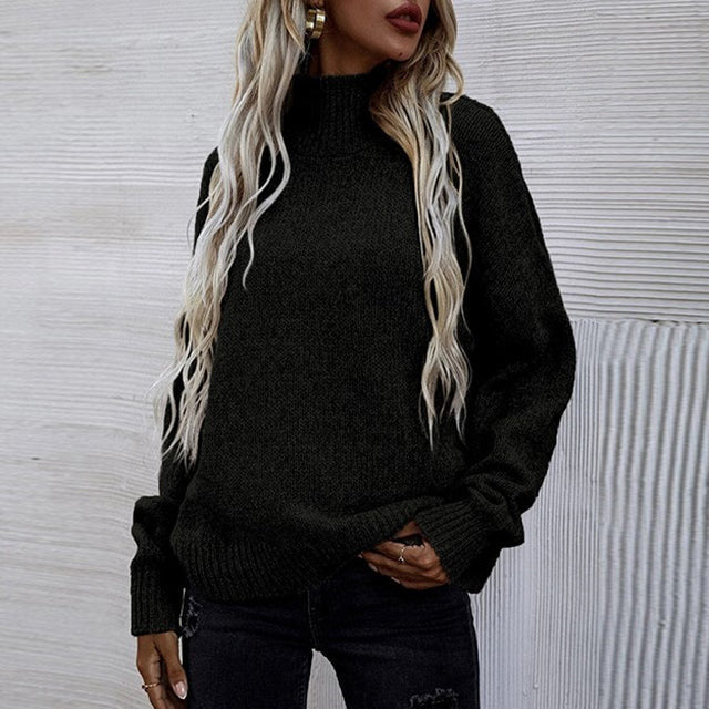 Drune | Sweater - Damen Herbst Einfarbiger Rollkragenpullover