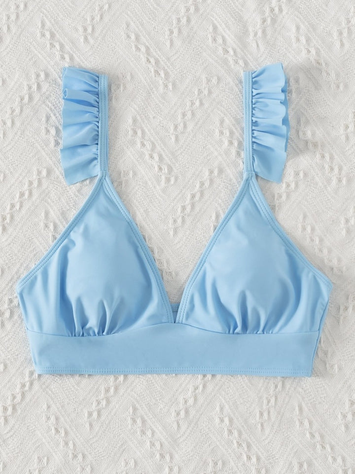 Damen Triangel-Bikinioberteil mit verspieltem Rüschendesign Drune