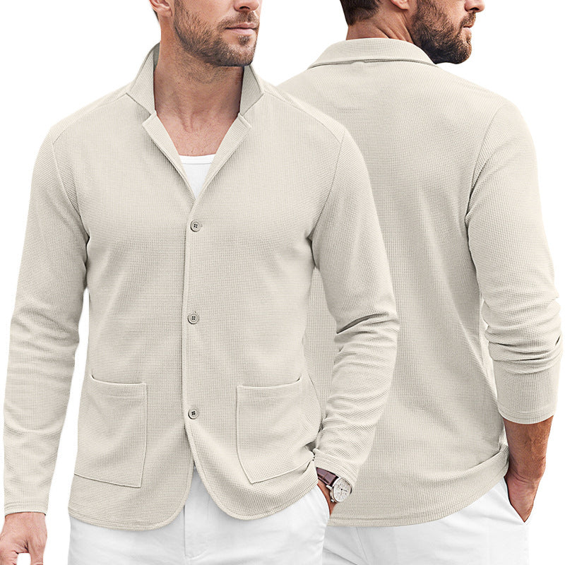 Herren Strickblazer-Cardigan mit Strukturstrick und aufgesetzten Taschen Drune