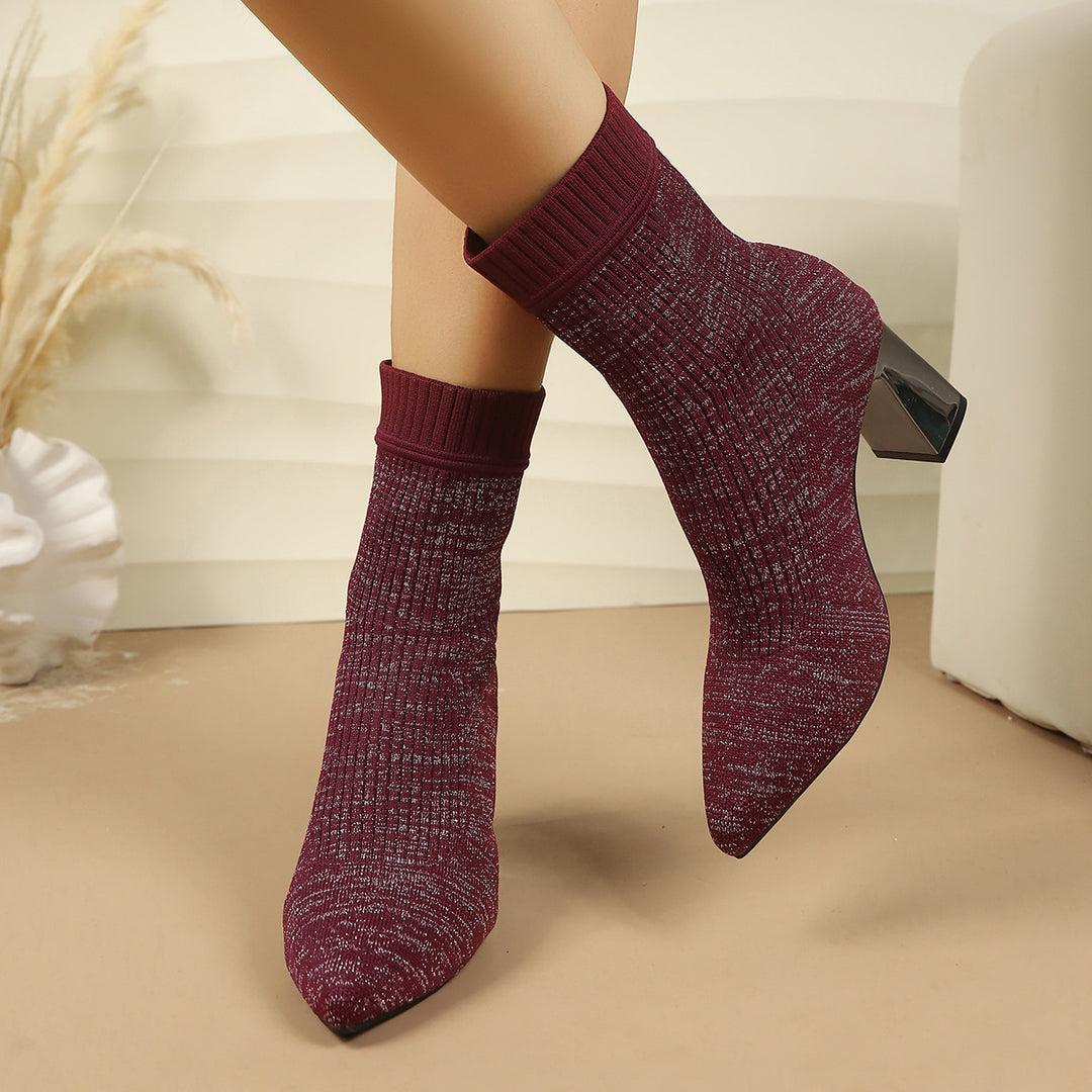 Damen Elegante Strumpfstiefeletten Drune