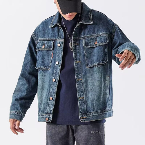 Herren Lässige Jeansjacke mit modernen Akzenten Drune