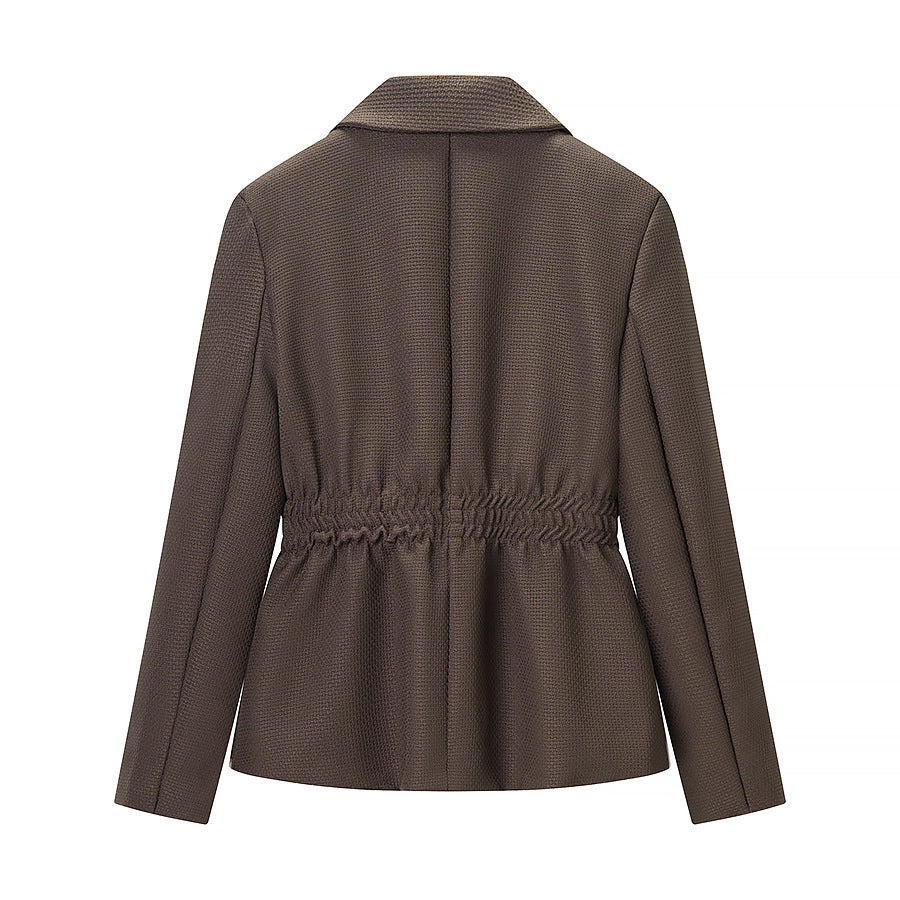 Damen Taillierter Blazer mit geraffter Taillenpartie und strukturierter Weboptik Drune