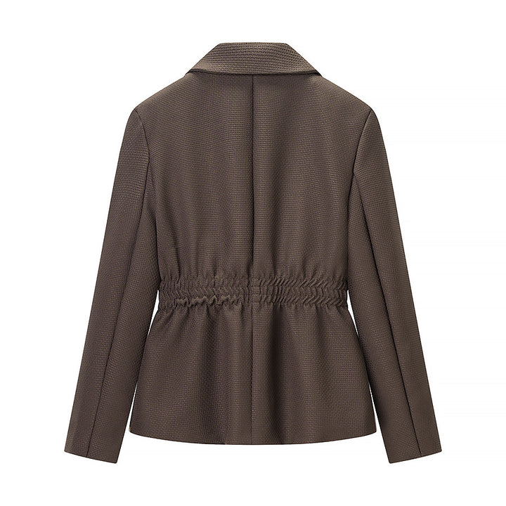 Damen Taillierter Blazer mit geraffter Taillenpartie und strukturierter Weboptik Drune