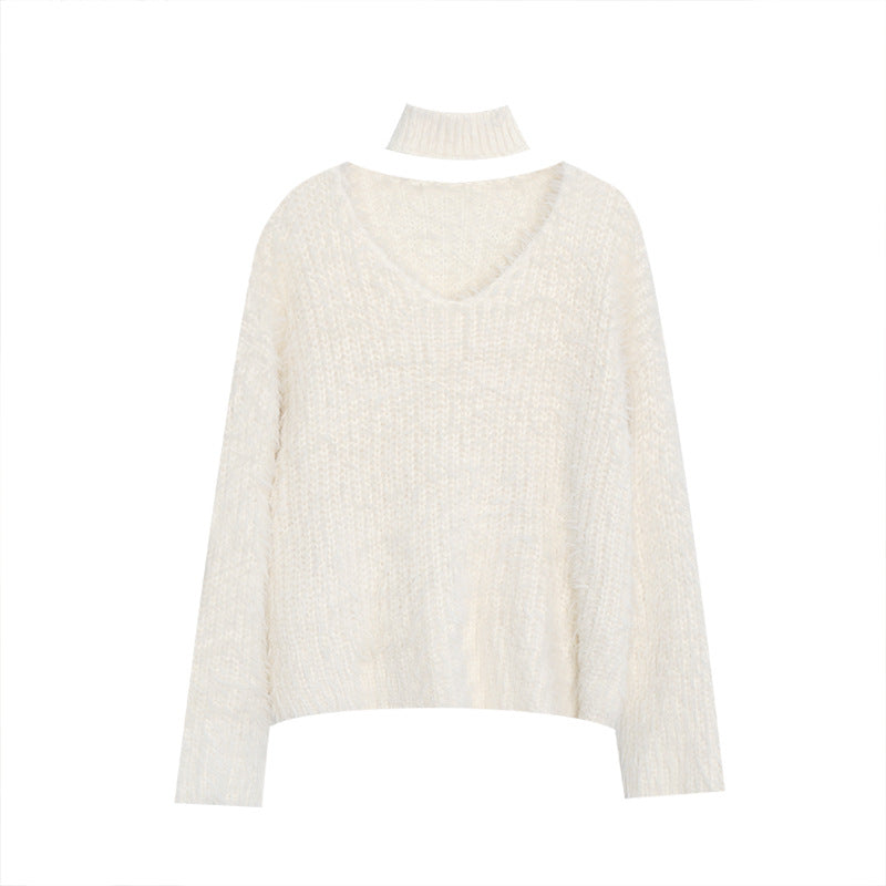 Damen Kuscheliger V-Ausschnitt Pullover Set Drune