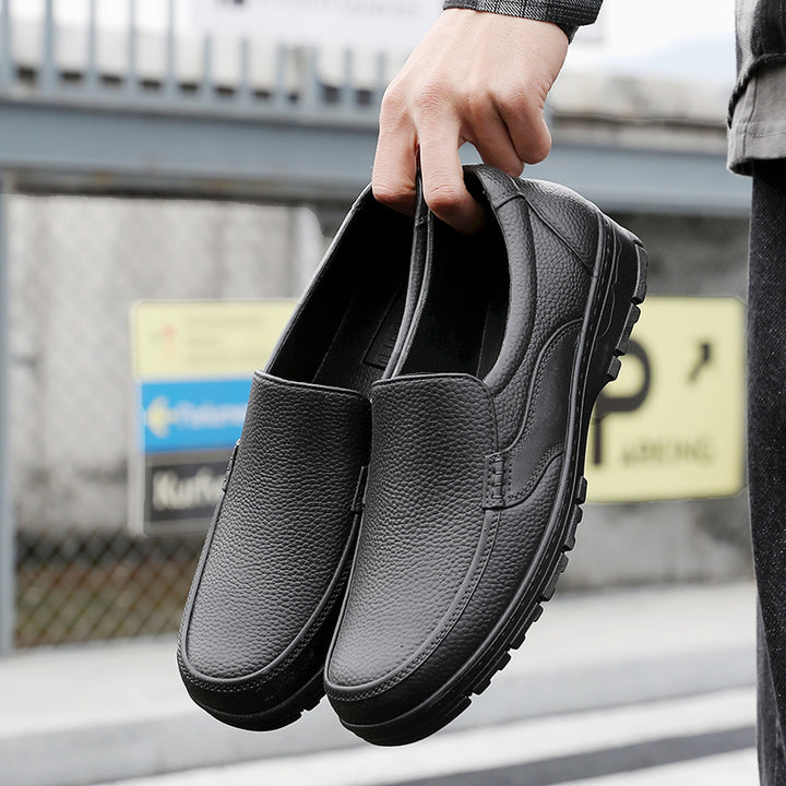 Herren Slipper Arbeits- und Freizeitschuh aus strukturiertem Kunstleder mit gepolsterter Innensohle Drune