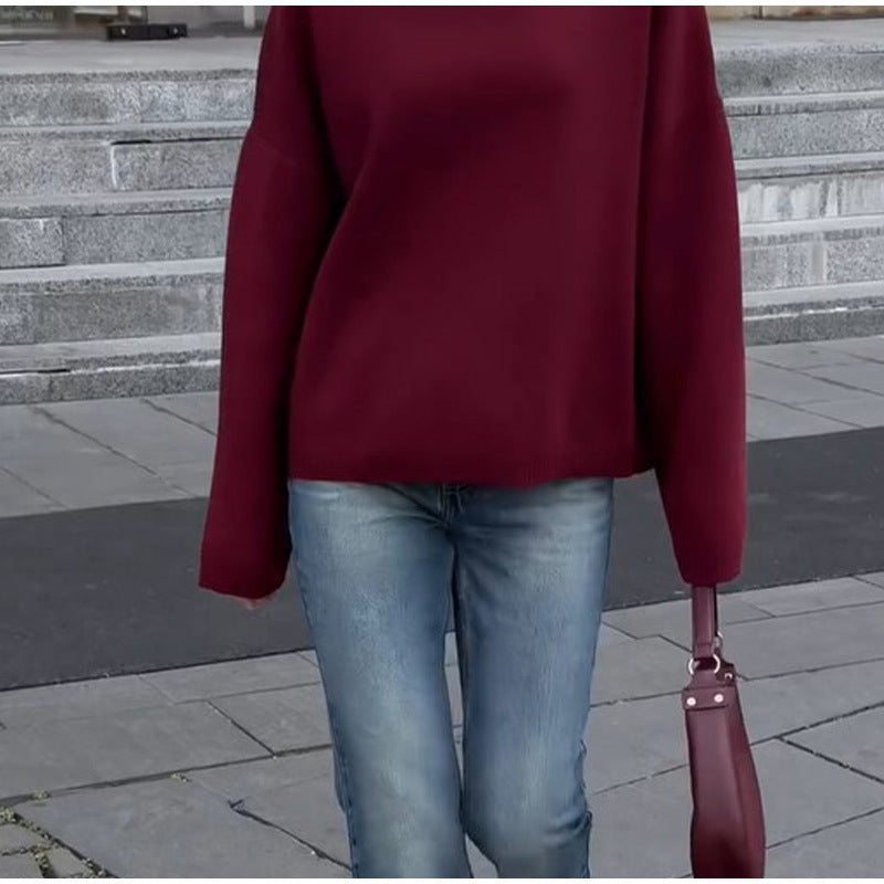 Damen modischer Oversized Pullover mit lässigem Schnitt und weichem Material Drune