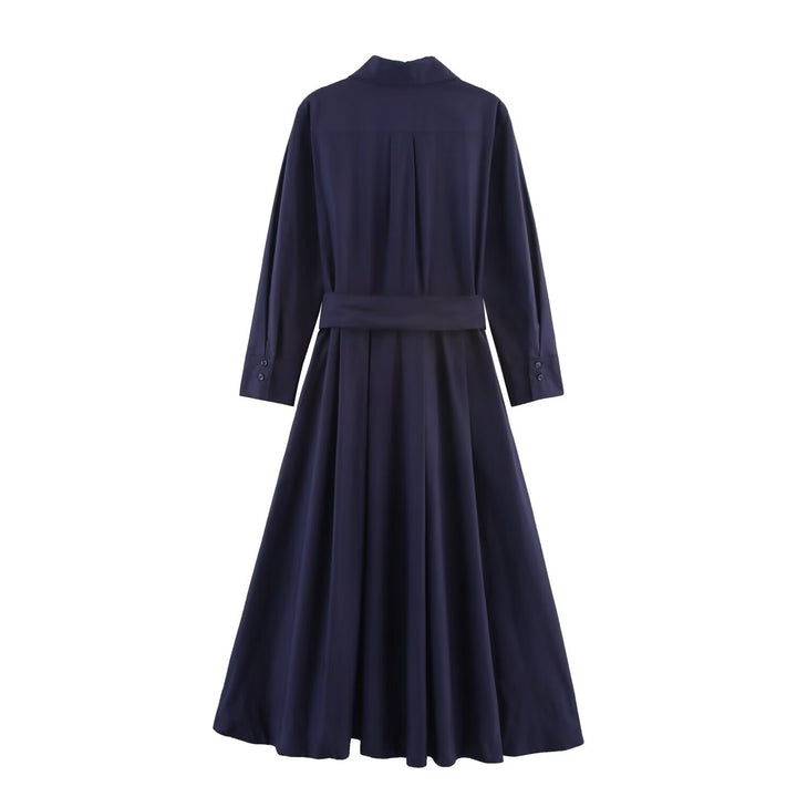 Damen 100+ Hemdblusenkleid mit Bindegürtel und A‑Linien‑Rock Drune