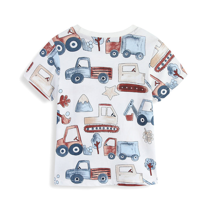 Kinder T-Shirt mit buntem Baustellenmotiv Drune