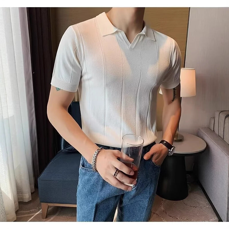 Herren Kurzarm Poloshirt mit strukturiertem Design Drune