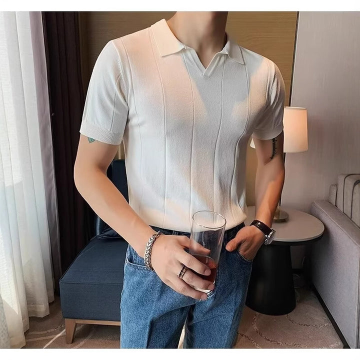 Herren Kurzarm Poloshirt mit strukturiertem Design Drune