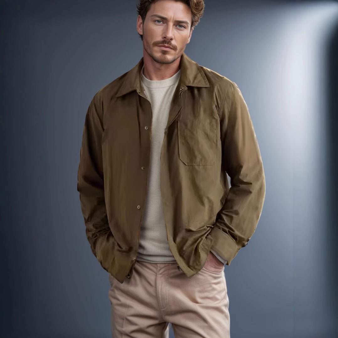Herren lässige Baumwolljacke mit strukturiertem Obermaterial Drune