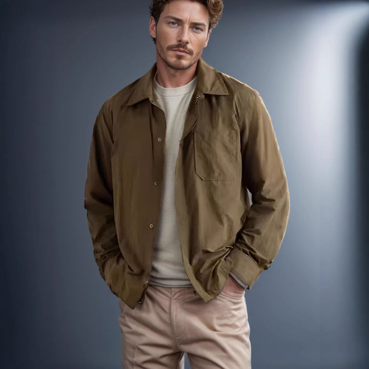 Herren lässige Baumwolljacke mit strukturiertem Obermaterial Drune