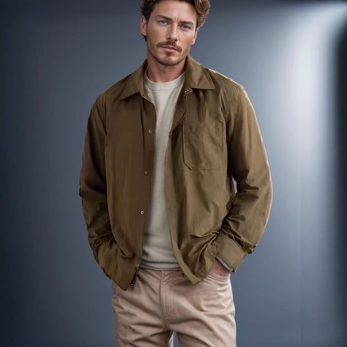 Herren lässige Baumwolljacke mit strukturiertem Obermaterial Drune