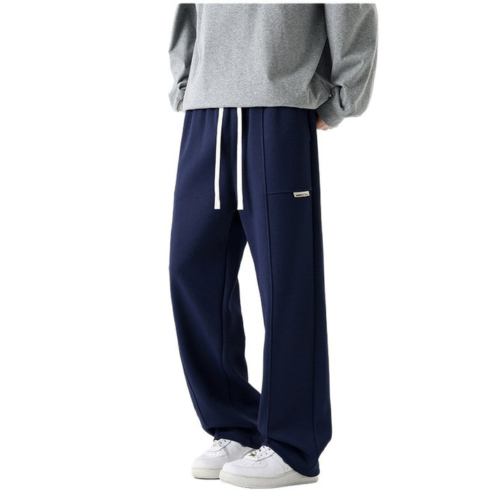 Herren Weite Relax-Jogginghose mit Tunnelzug, Multifunktionstasche & geradem Bein Drune