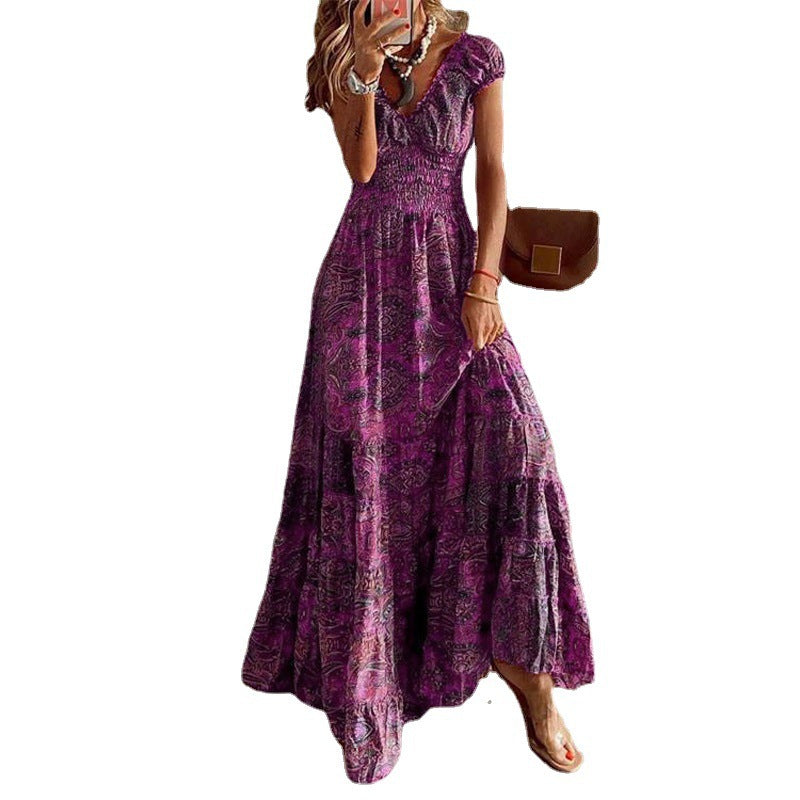 Damen Maxikleid mit verspieltem Schnitt und elastischen Details Drune