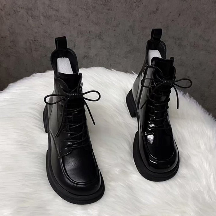 Damen Modische und komfortable Lederstiefeletten Drune