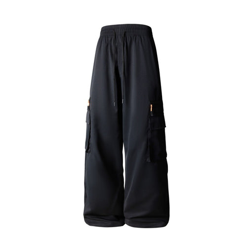 Herren Weite Cargo-Hose im Oversize-Schnitt mit elastischem Tunnelzugbund und Multifachtaschen Drune