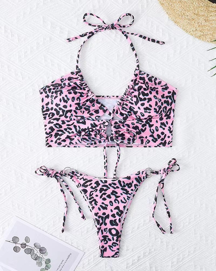 Damen Bikini-Set mit aufregendem Leopardenmuster und verstellbaren Trägern Drune