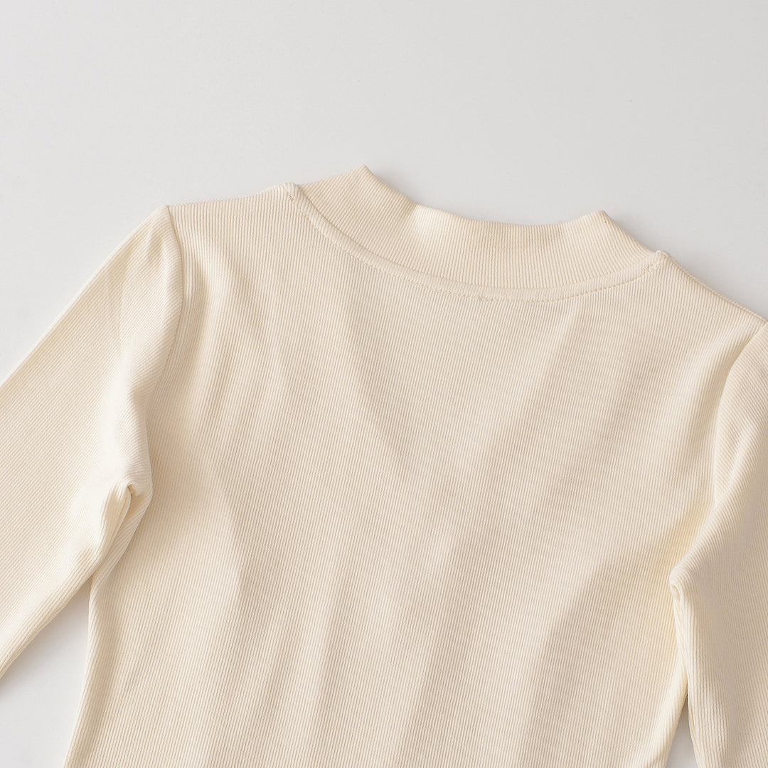 Damen Geripptes Langarmshirt mit V-Ausschnitt und taillierter Schnittführung Drune