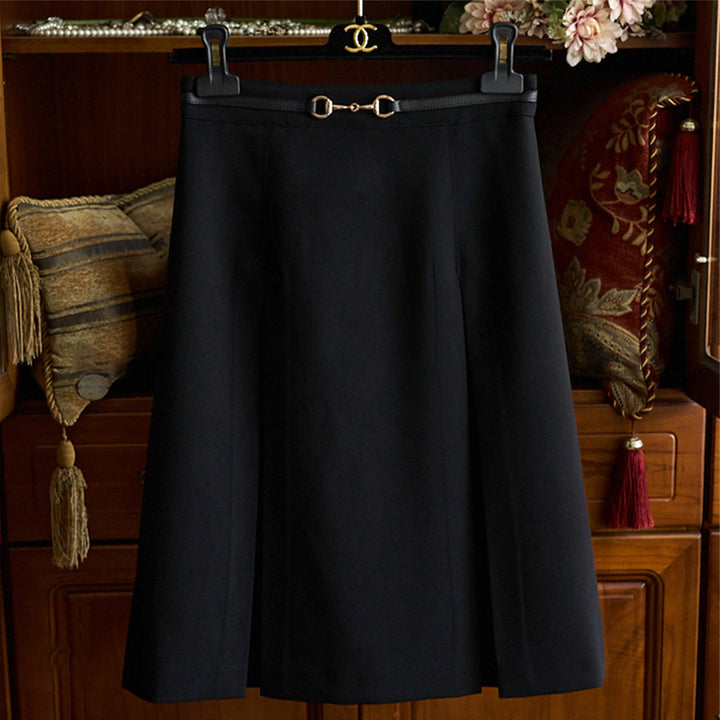 Damen Midirock mit schwingendem Design und Taillengürtel Drune