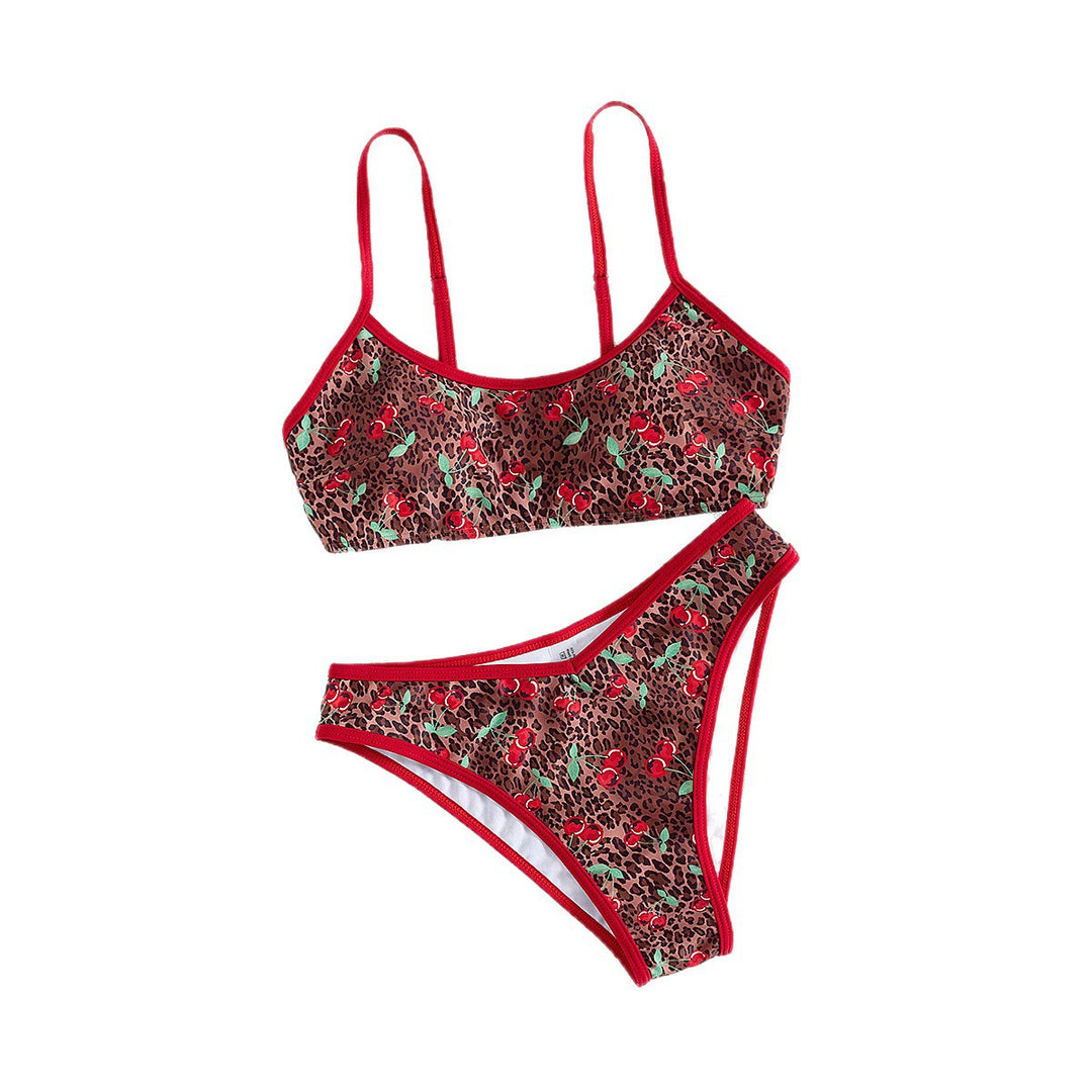 Damen Triangel-Bikini mit floralem Design und raffinierten Bindebändern Drune