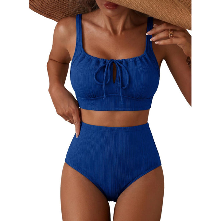 Damen Hochgeschnittener Bikini mit gerafftem Oberteil Drune
