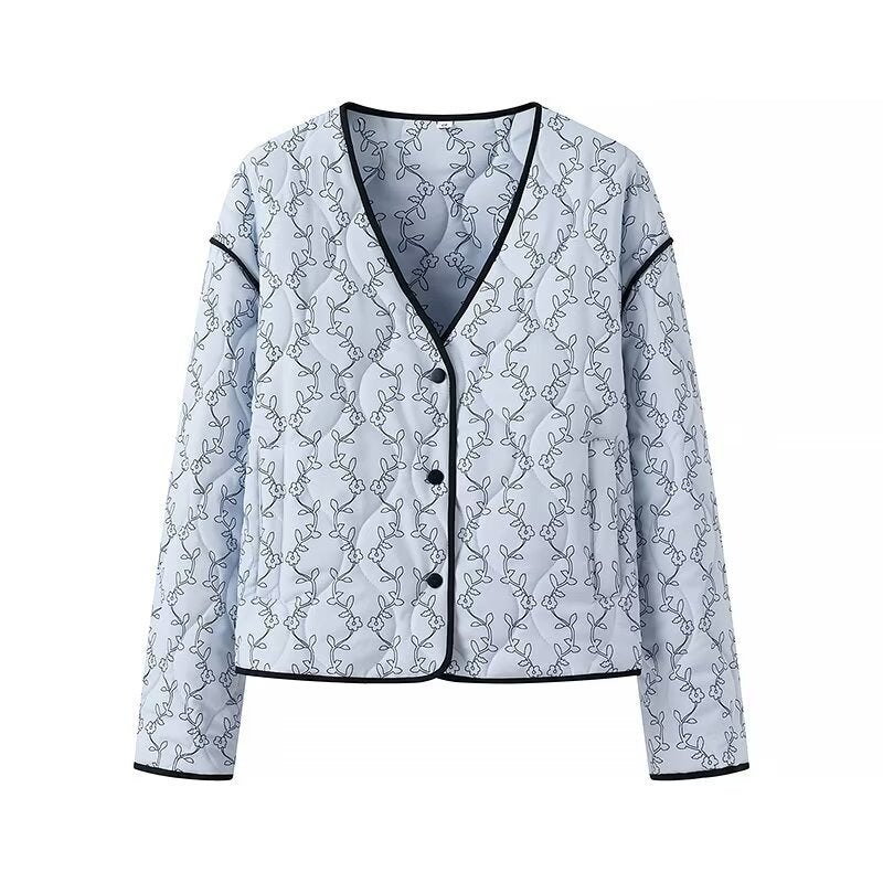 Damen Steppjacke mit modernem grafischen Muster und tailliertem Schnitt Drune