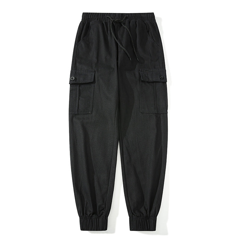 Herren Cargo-Joggerhose mit elastischem Bund, Klappentaschen und gerippten Knöcheln Drune