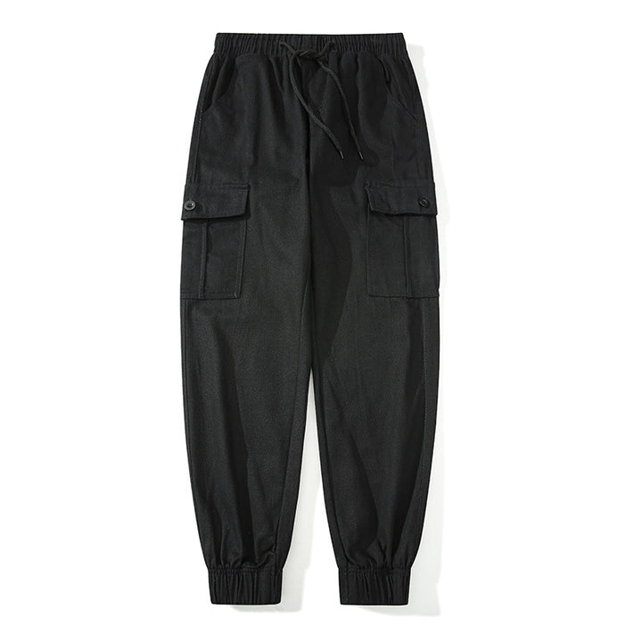 Herren Cargo-Joggerhose mit elastischem Bund, Klappentaschen und gerippten Knöcheln Drune