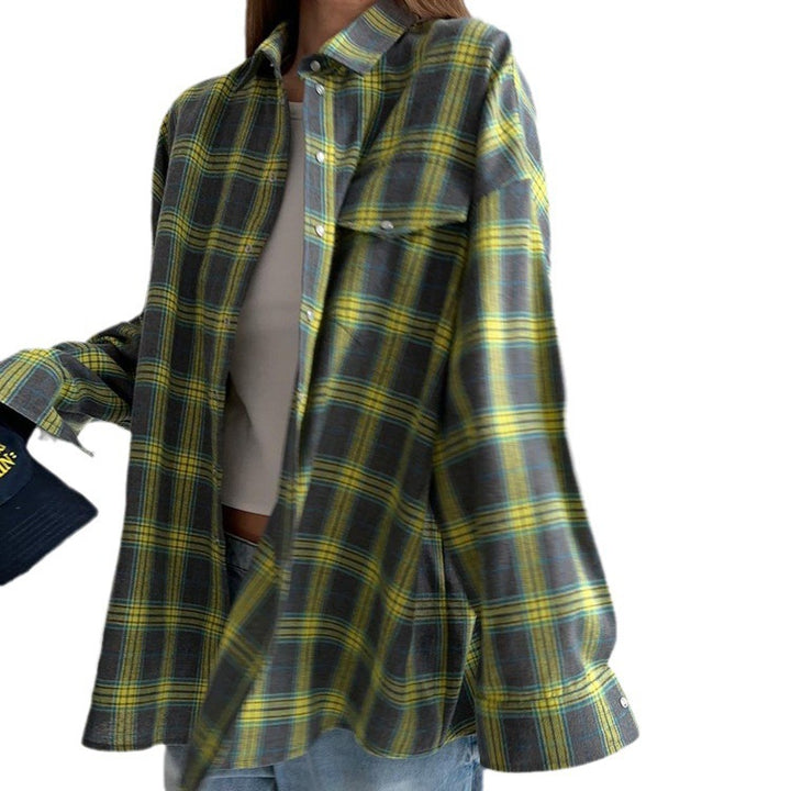 Damen Lässige Karobluse Drune