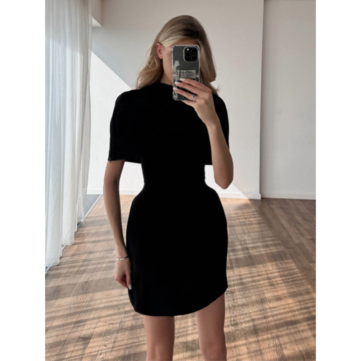 Damen Cape-Minikleid mit Stehkragen und taillierter Korsage Drune