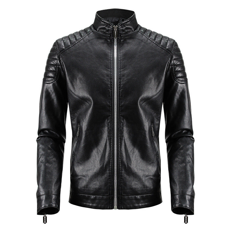 Herren Modische Kunstlederjacke mit strukturiertem Design Drune