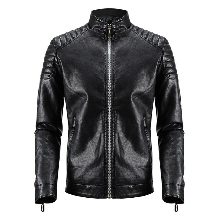 Herren Modische Kunstlederjacke mit strukturiertem Design Drune