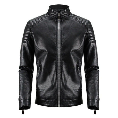 Herren Modische Kunstlederjacke mit strukturiertem Design Drune