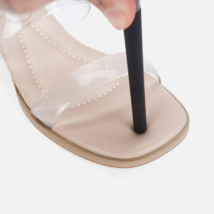 Drune | Damen Sandalen mit mittelhohem Absatz transparent