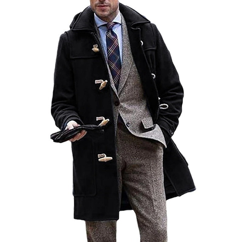 Herren eleganter Dufflecoat mit hochwertigen Details und traditionellem Design Drune